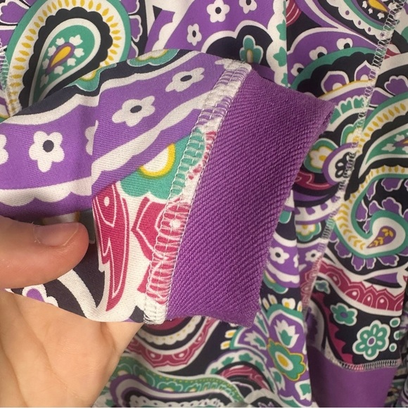 Peter Millar Womens Performance 1/4 Zip Pull Over Size Small Purple Paisley Golf - Picture 5 of 9